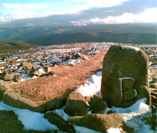 The 'boundary' stone near Mount Keen's summit