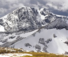 View from Aonach Beag to Carn Mor Dearg and Ben Nevis