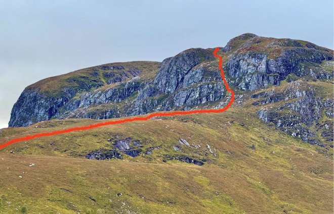 Possible direct route down Binnein Shuas