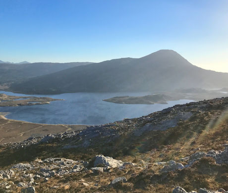 Descending Arkle with view over Loch Stack to Ben Stack Descending Arkle with view over Loch Stack to Ben Stack