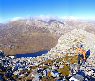 On Arkle's crest, Foinaven behind On Arkle's crest, Foinaven behind