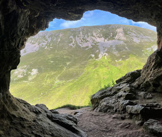 In the 'bone caves' at the foot of Breabag