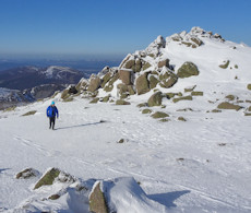 Nearing Bynack More's summit, Meall a' Bhuachaille beyond