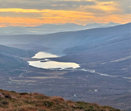 Looking down Strathvaich from near Meall a' Chaorainn's summit