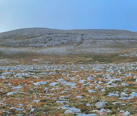 Approaching Beinn Spionnaidh's boulderfield Approaching Beinn Spionnaidh's boulderfield
