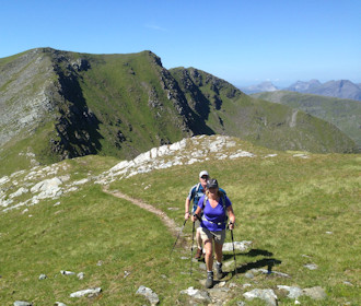 On the way up Sgùrr a' Chaorachain, Sgùrr Chòinnich behind