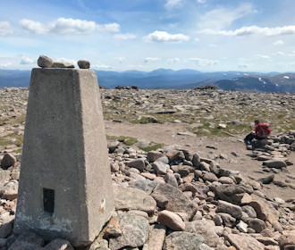 On Ben Macdui's summit, looking south On Ben Macdui's summit, looking south