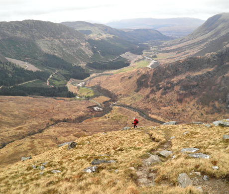 Looking back down Glen Nevis on the way up Sgurr a' Mhaim