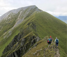 Approaching the Devil's Ridge from the south, Sgurr a'Mhaim behind