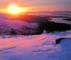 Winter sunset from Beinn Sgulaird's west peak