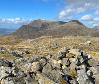 Slioch from the summit cairn on Beinn a' Mhùinidh