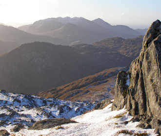 Descending Sgùrr an Utha, Moidart's Corbetts ahead